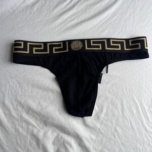 BNWT Authentic Versace Men’s Underwear Thong Size 6 Large Cotton Jersey GRECA